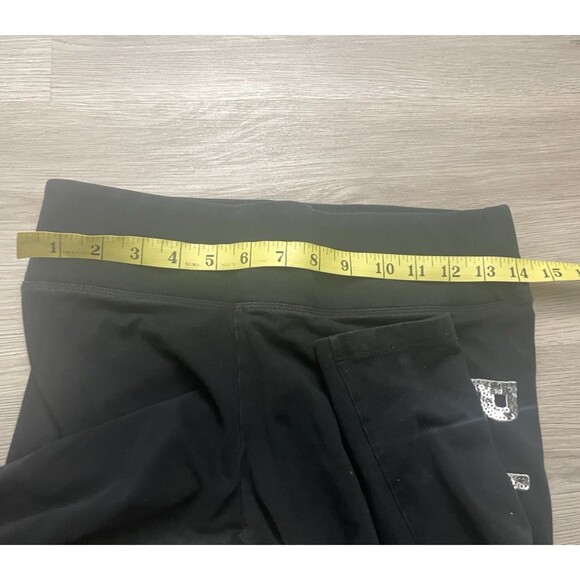 PINK Yoga Leggings sequin Bling Black Y2K Victoria’s Secret VS Pants medium - Picture 8 of 10